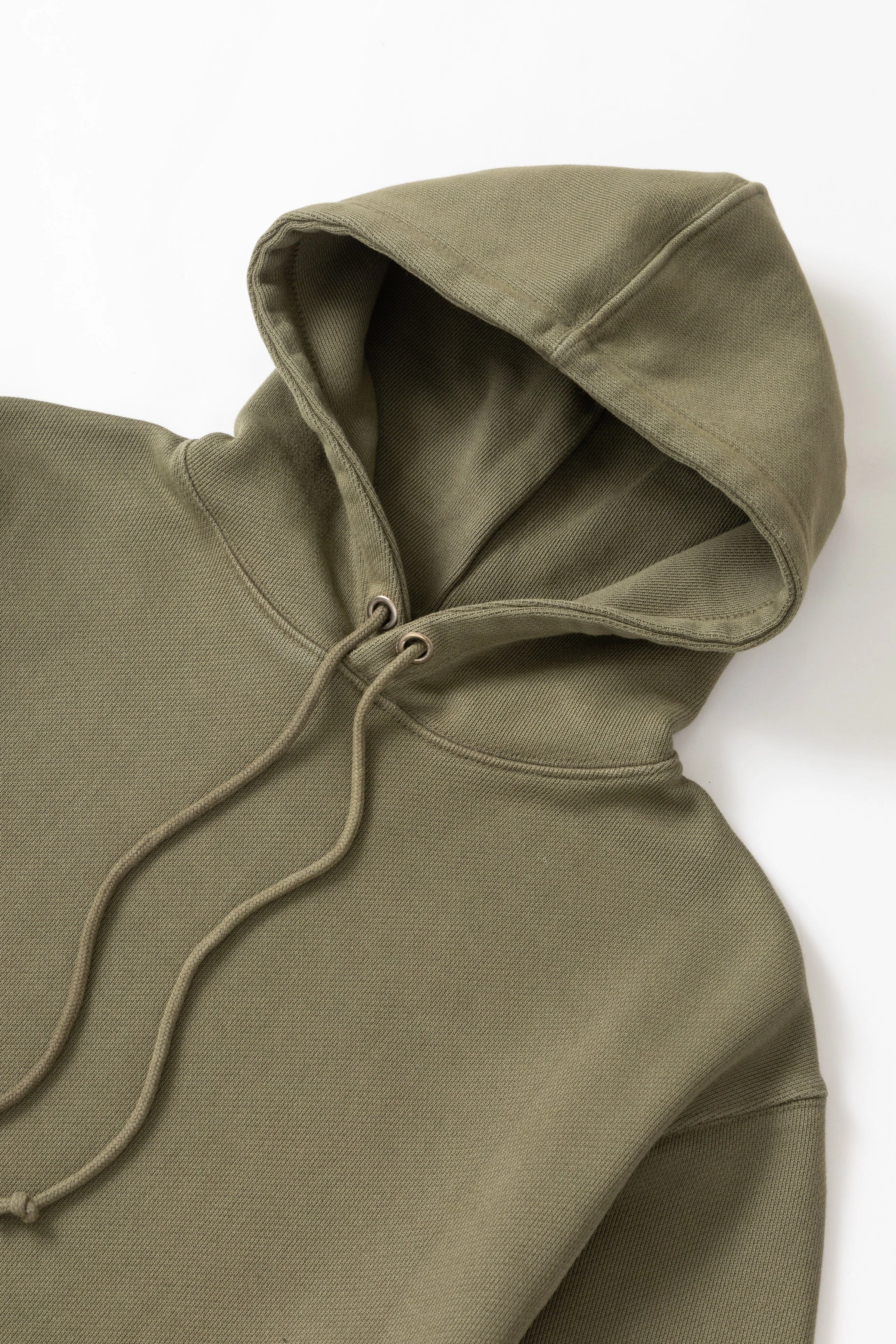 Relaxed Neckline Comfort Piece Power Goods - Loopback Hoodie - Olive