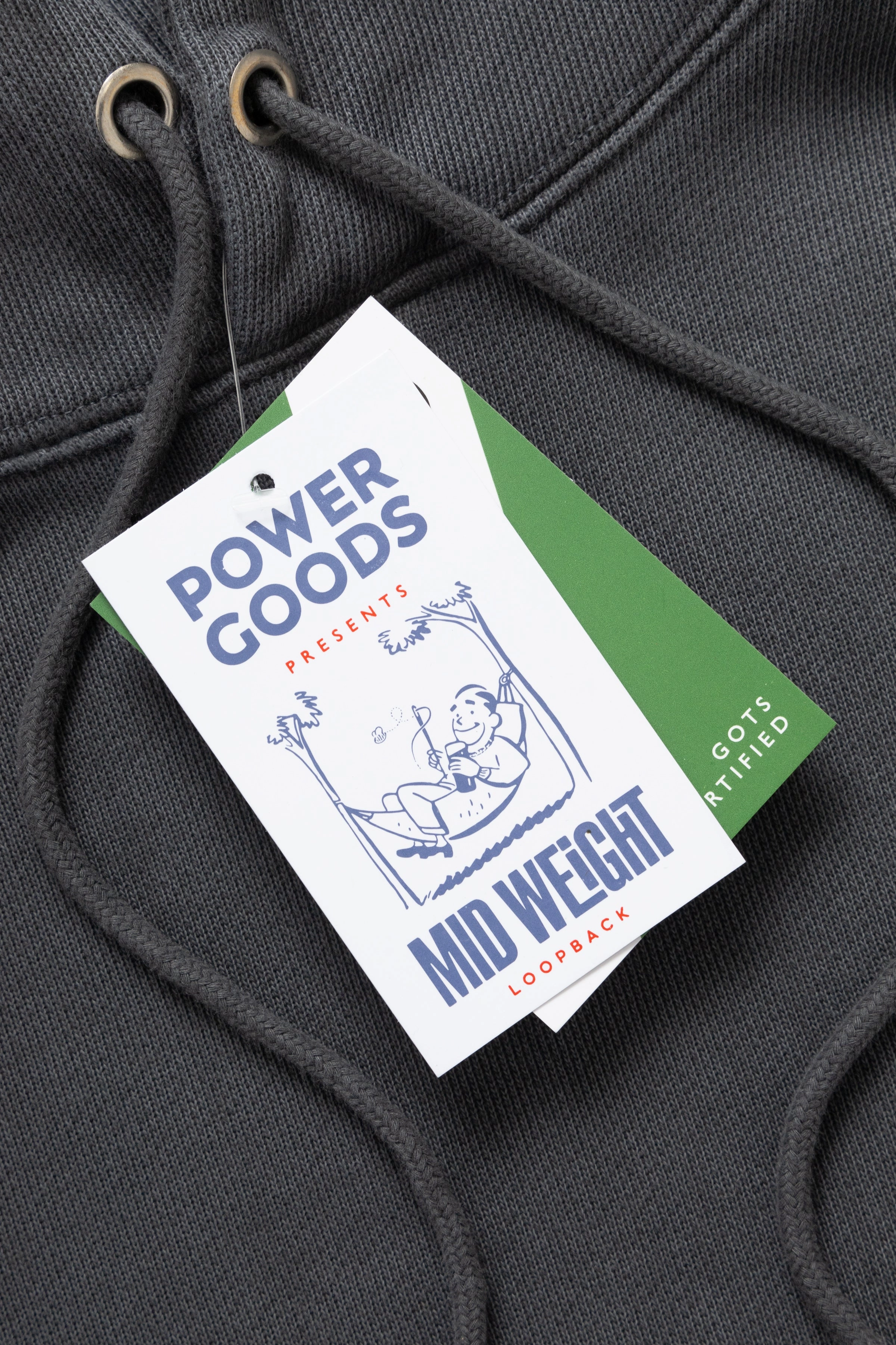 Moisture Wicking Knit Power Goods - Loopback Hoodie - Washed Black