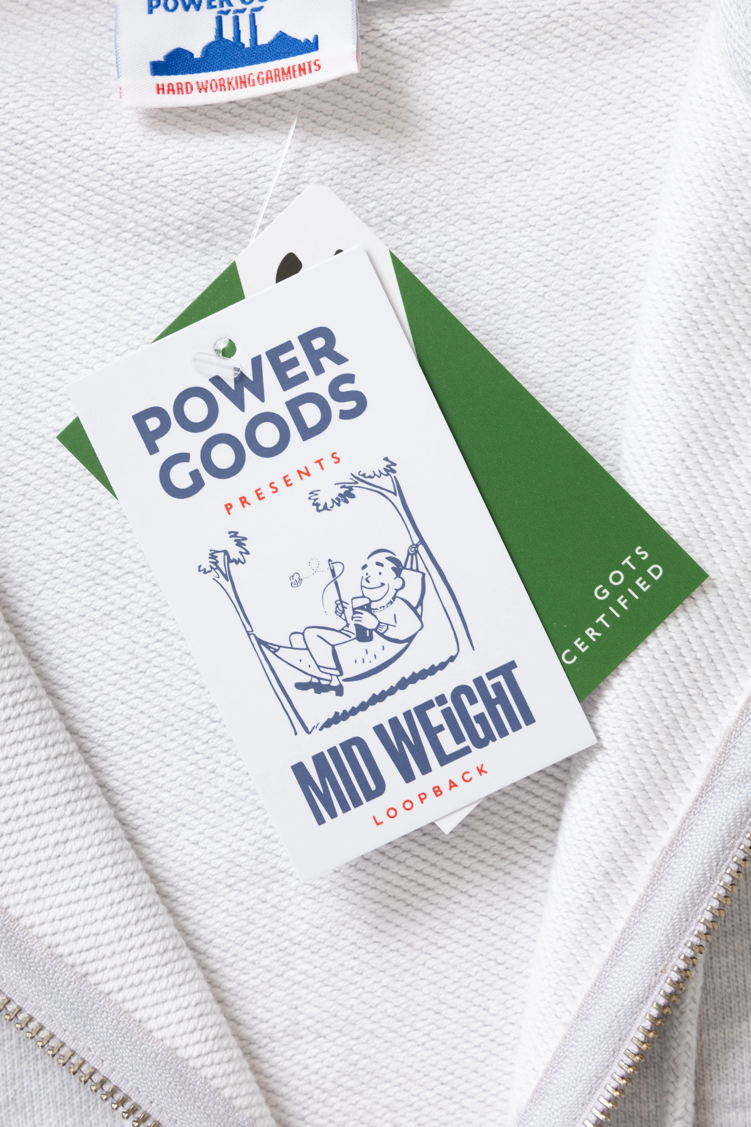 Power Goods - Loopback Zip Hoodie - Ash Brushed Interior