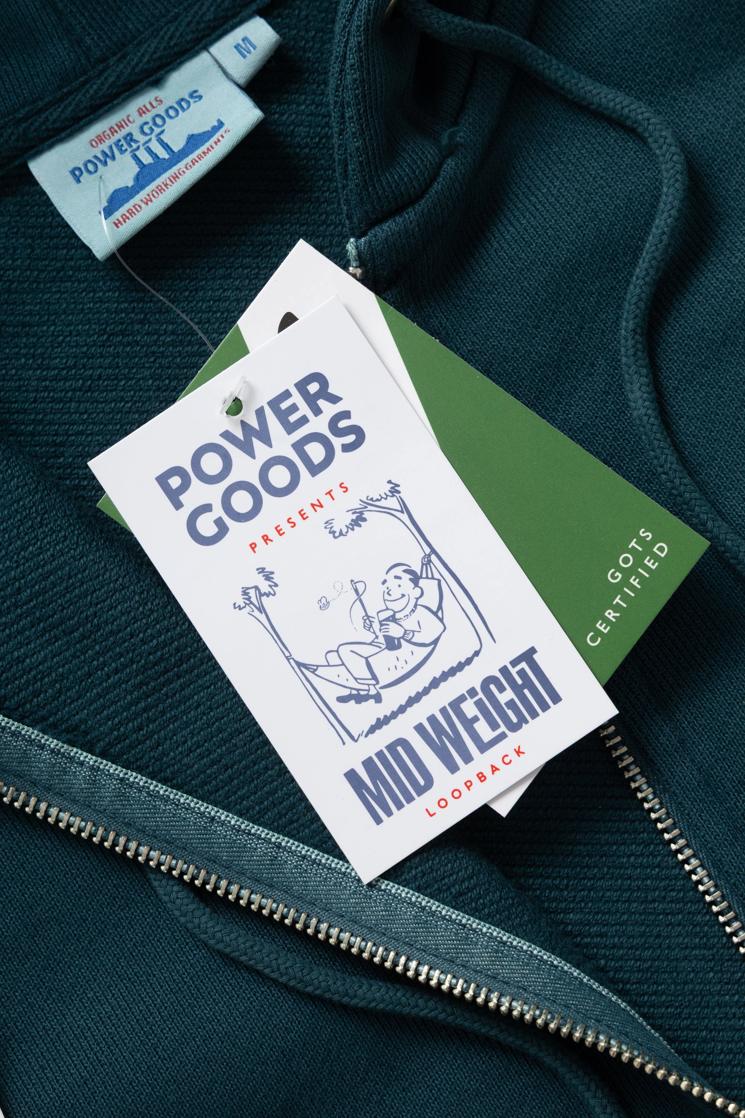 Power Goods - Loopback Zip Hoodie - Harbour Flexible Waistband Quick Dry Fit