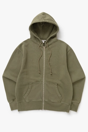 Power Goods - Loopback Zip Hoodie - Olive Comfortable Style