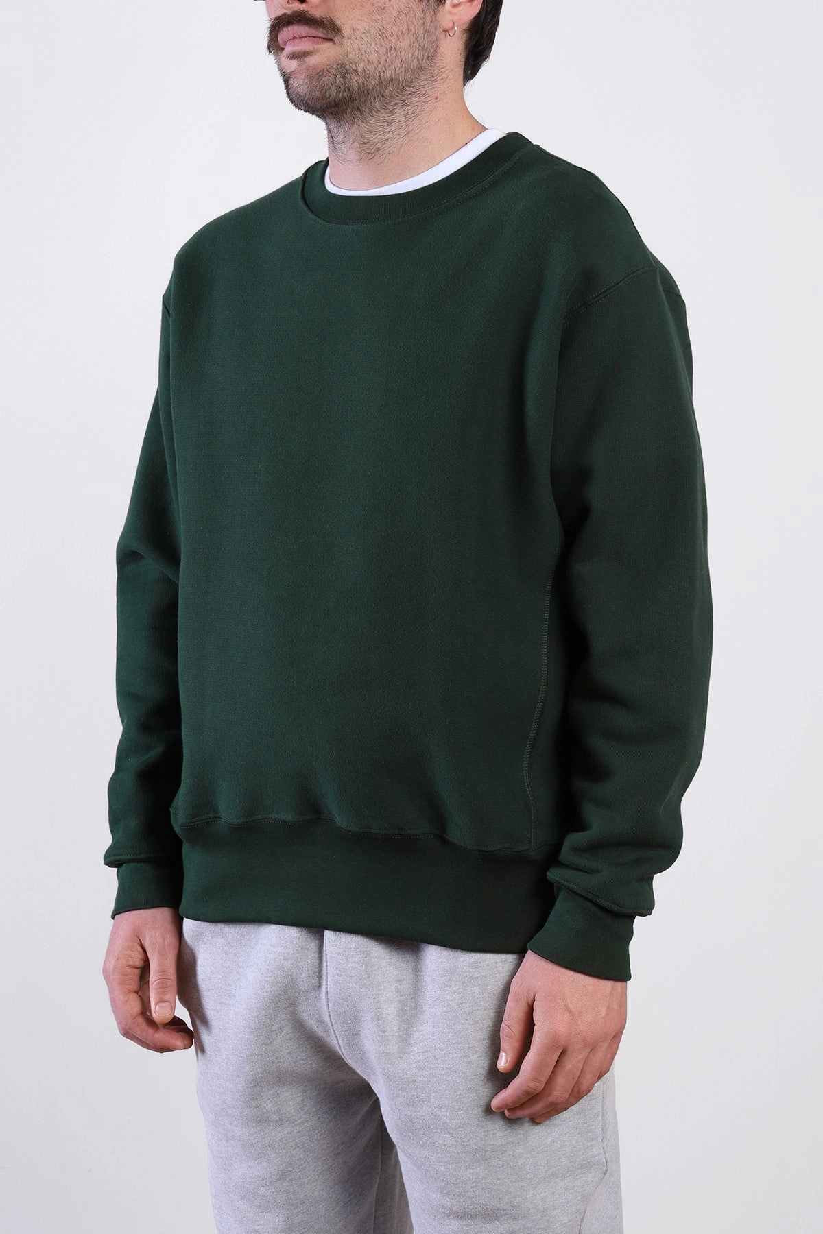 Soft Knit Wear Stretchy Waist Power Goods - Super Weight Crewneck - Forest Green