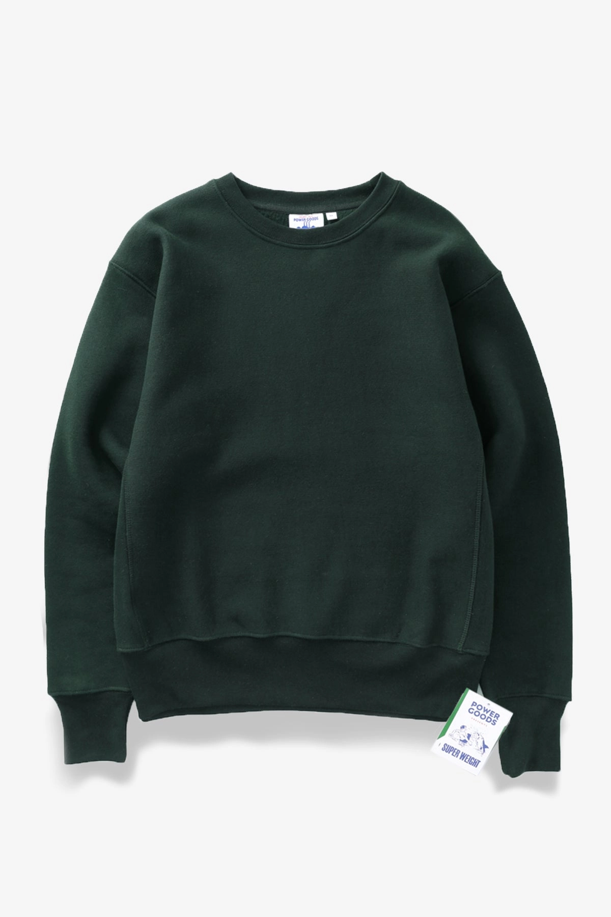 Power Goods - Super Weight Crewneck - Forest Green Cozy Waist Comfy Fashion