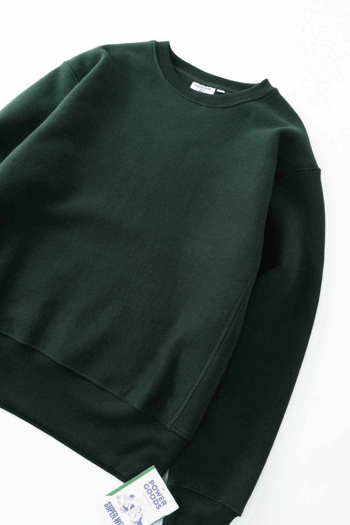 Power Goods - Super Weight Crewneck - Forest Green Smart Layers Knit Fabric