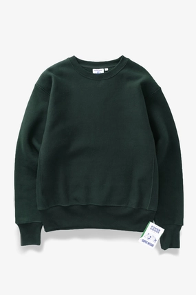 Power Goods - Super Weight Crewneck - Forest Green Cozy Waist Comfy Fashion