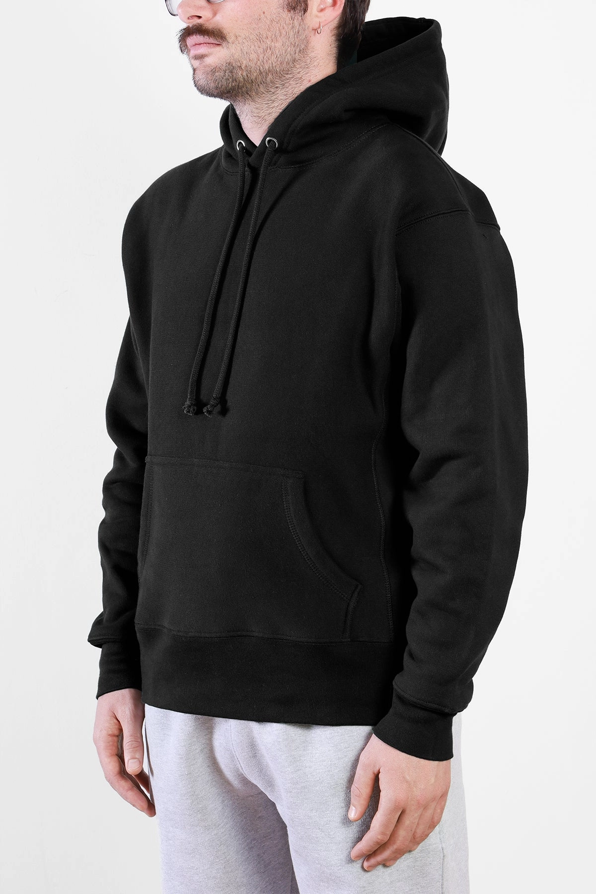 Luxe Touch Elastic Fit Power Goods - Super Weight Hoodie - Black
