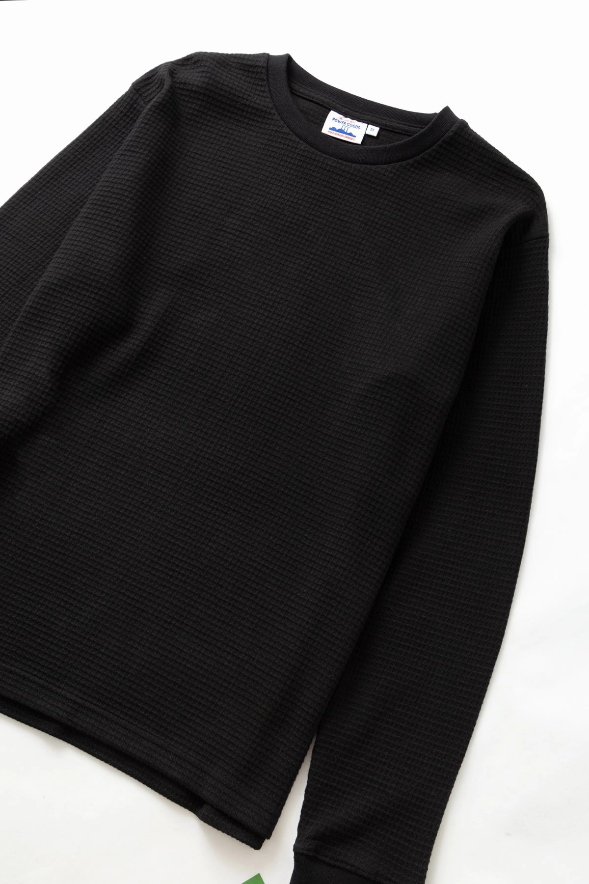 Sleek Performance Wear Power Goods - Thermal Waffle Long Sleeve Tee - Black