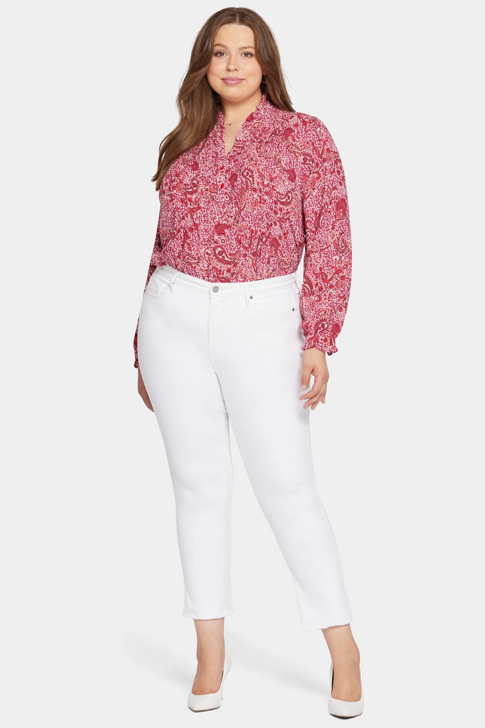Sheri Slim Ankle Jeans In Plus Size - Optic White Teen Outfit Night Out Party Look