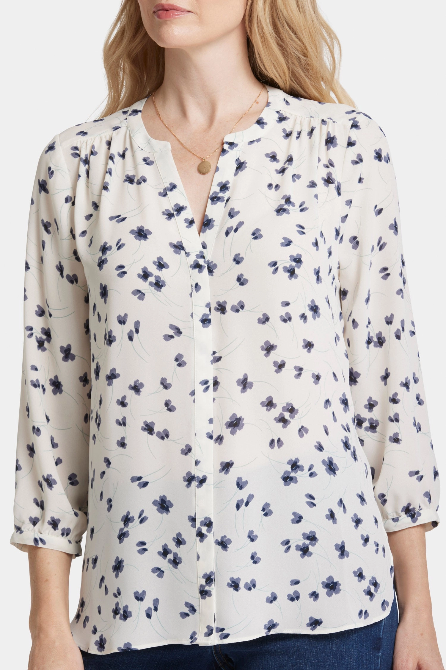 Pintuck Blouse - Iris Buds Neutral Shade Timeless Wardrobe