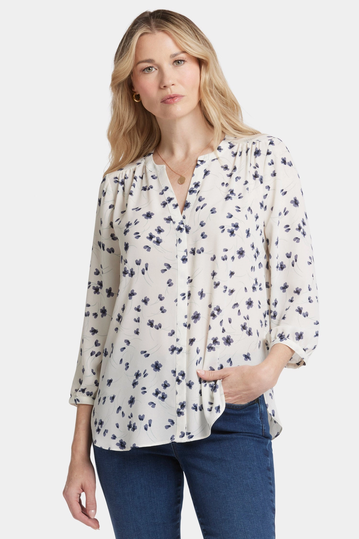Oversized style Pintuck Blouse - Iris Buds