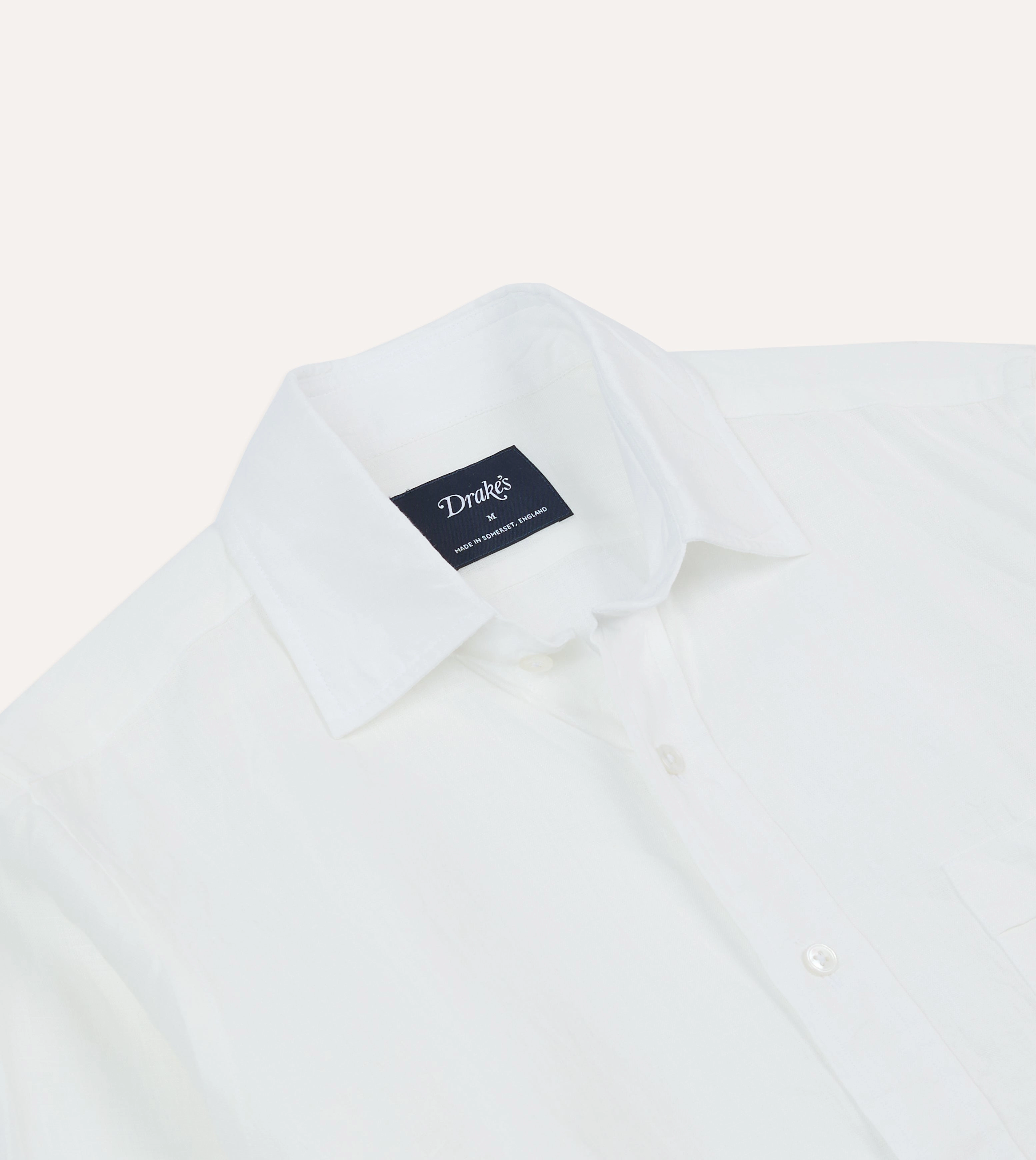 Cool Comfort Exclusive Collection Ecru Linen Spread Collar Shirt