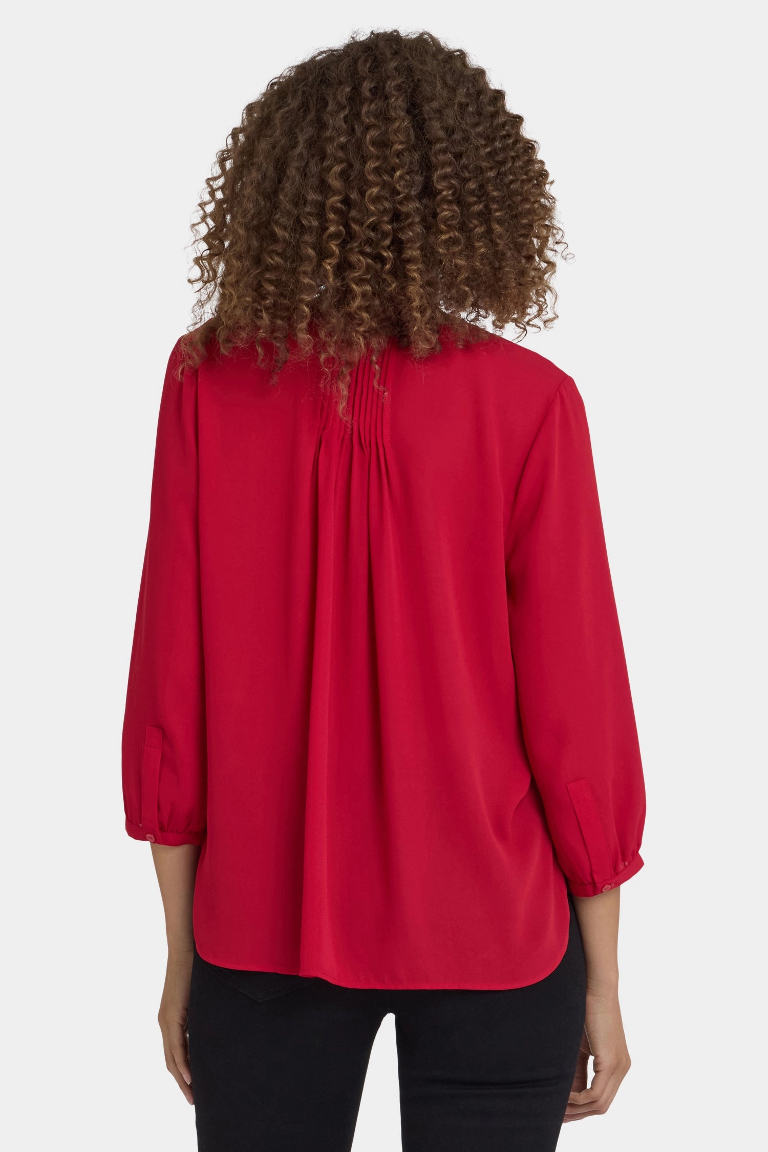 Durable Texture Pintuck Blouse - Carnelian