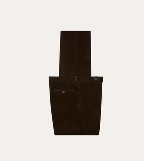Brown Mid-Wale Corduroy Single Pleat Trouser Eco Friendly Material Street Active