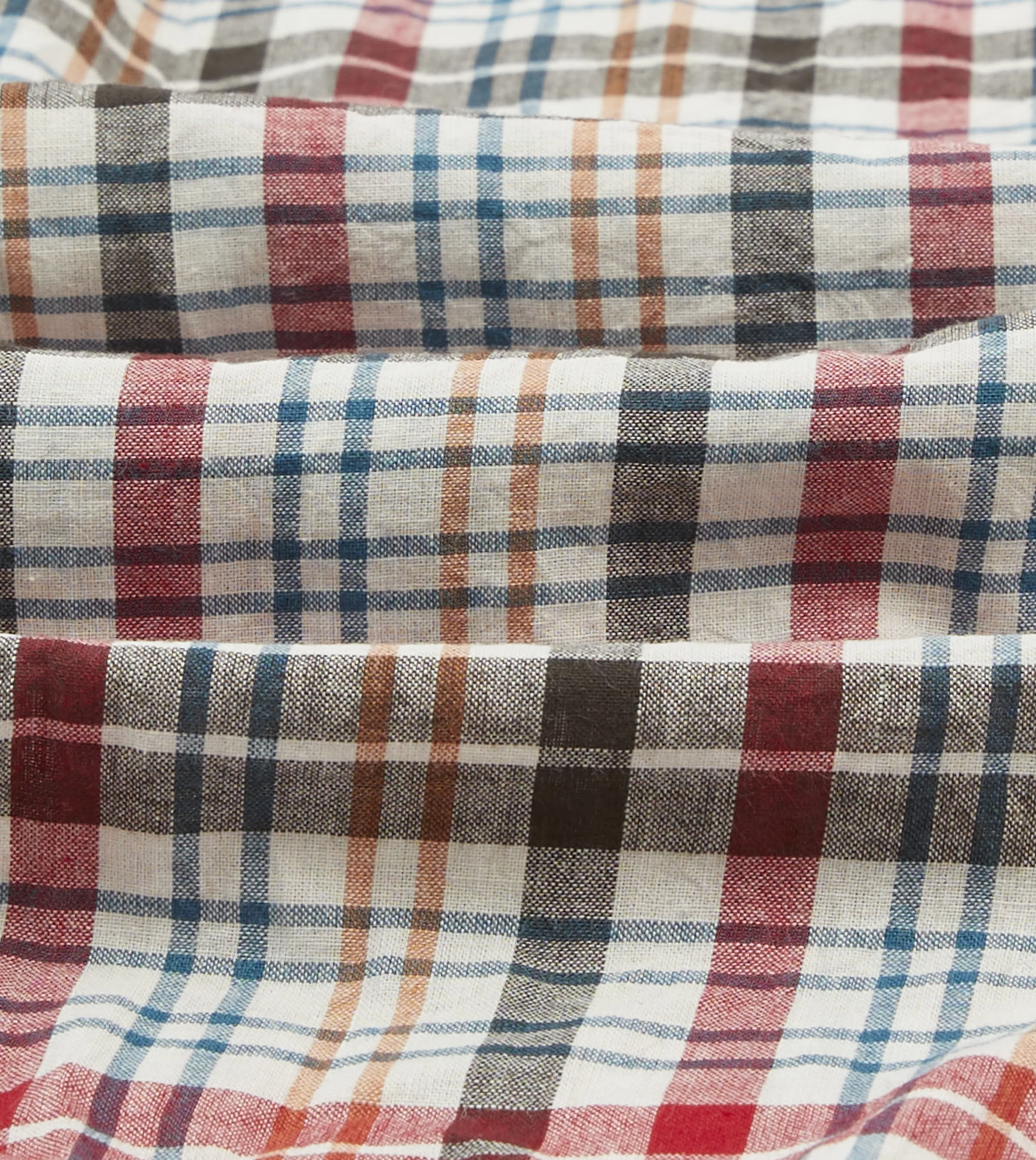 Simple Elegance Red and Black Madras Check Cotton Button-Down Shirt