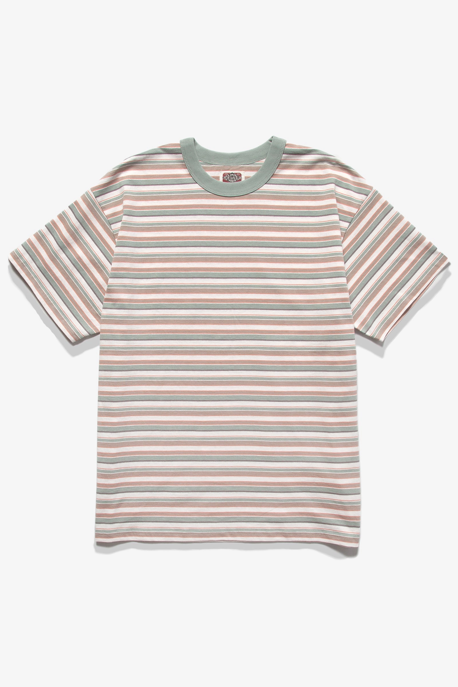 Red Ruggison - 90's Striped T-Shirt - White/Mint Fashion Top