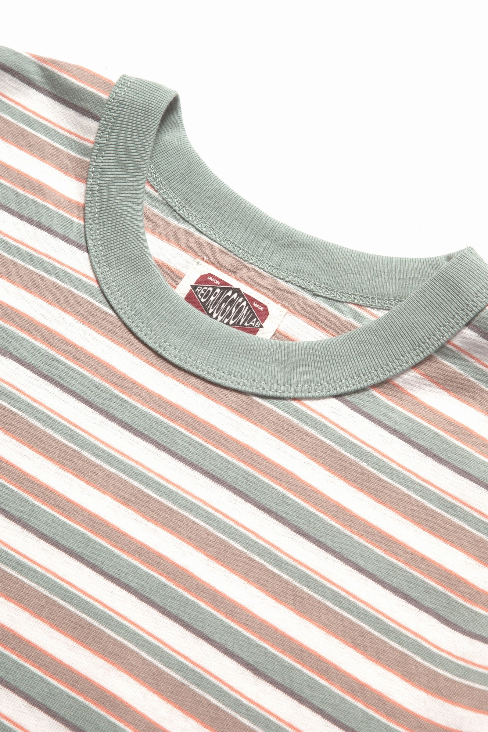 Breathable Yarn Composition Red Ruggison - 90's Striped T-Shirt - White/Mint