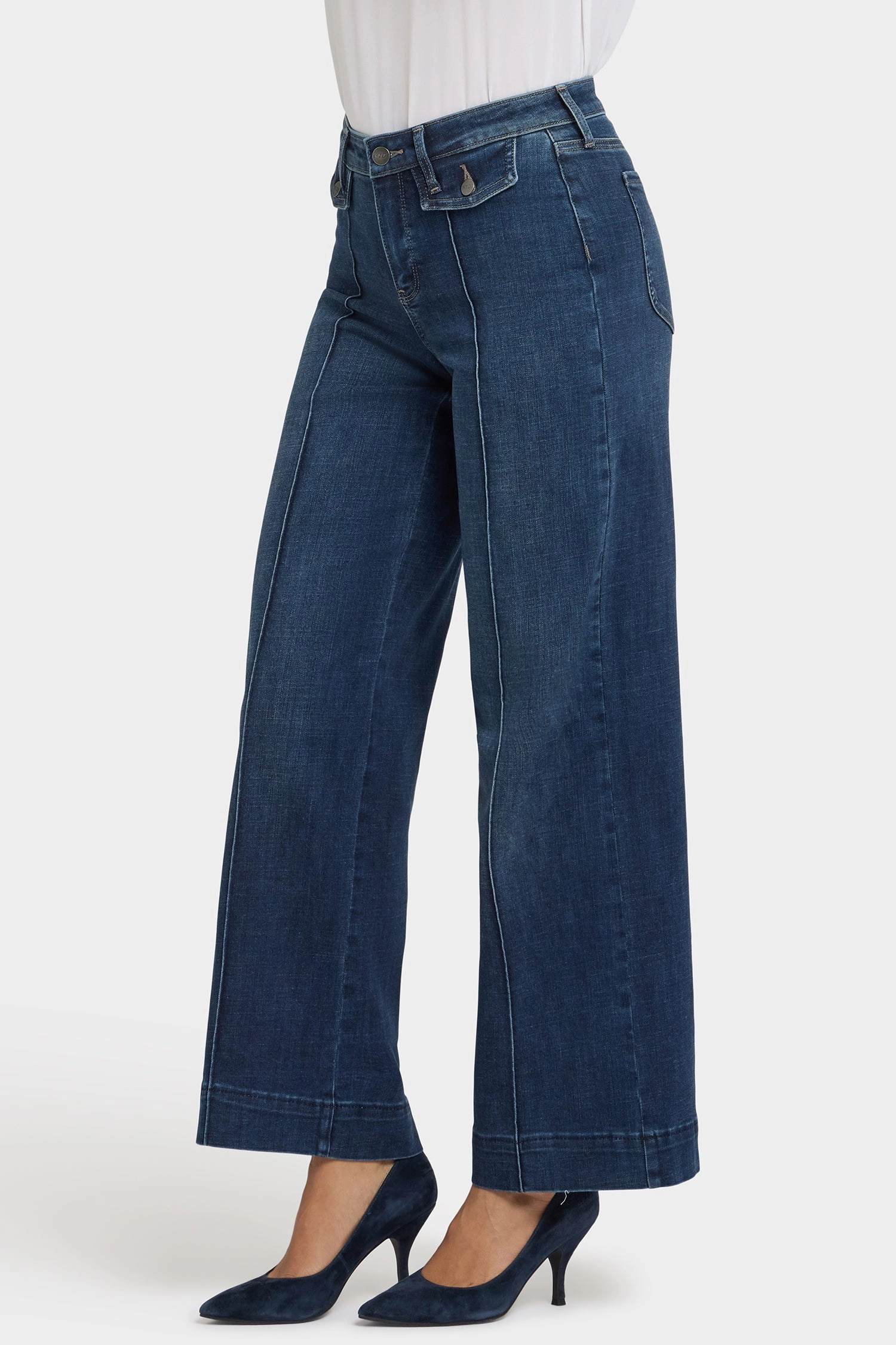 Style Simplicity No Fuss Style Teresa Wide Leg Jeans In Petite - Louvre Sapphire