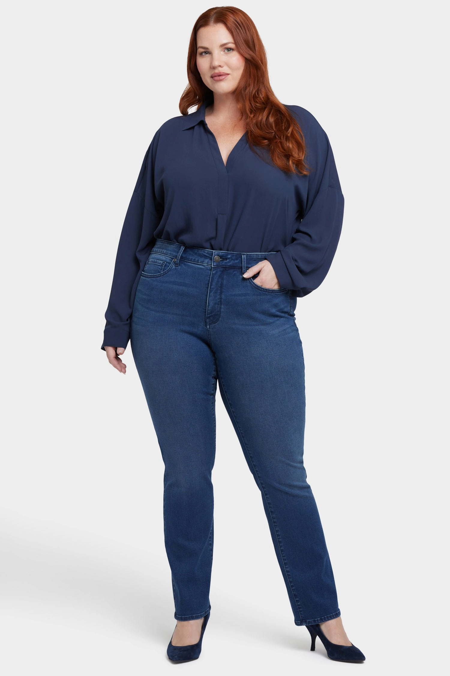 Smooth Loose Versatile Spring Mood Trendy Marilyn Straight Jeans In Plus Size - Rendezvous