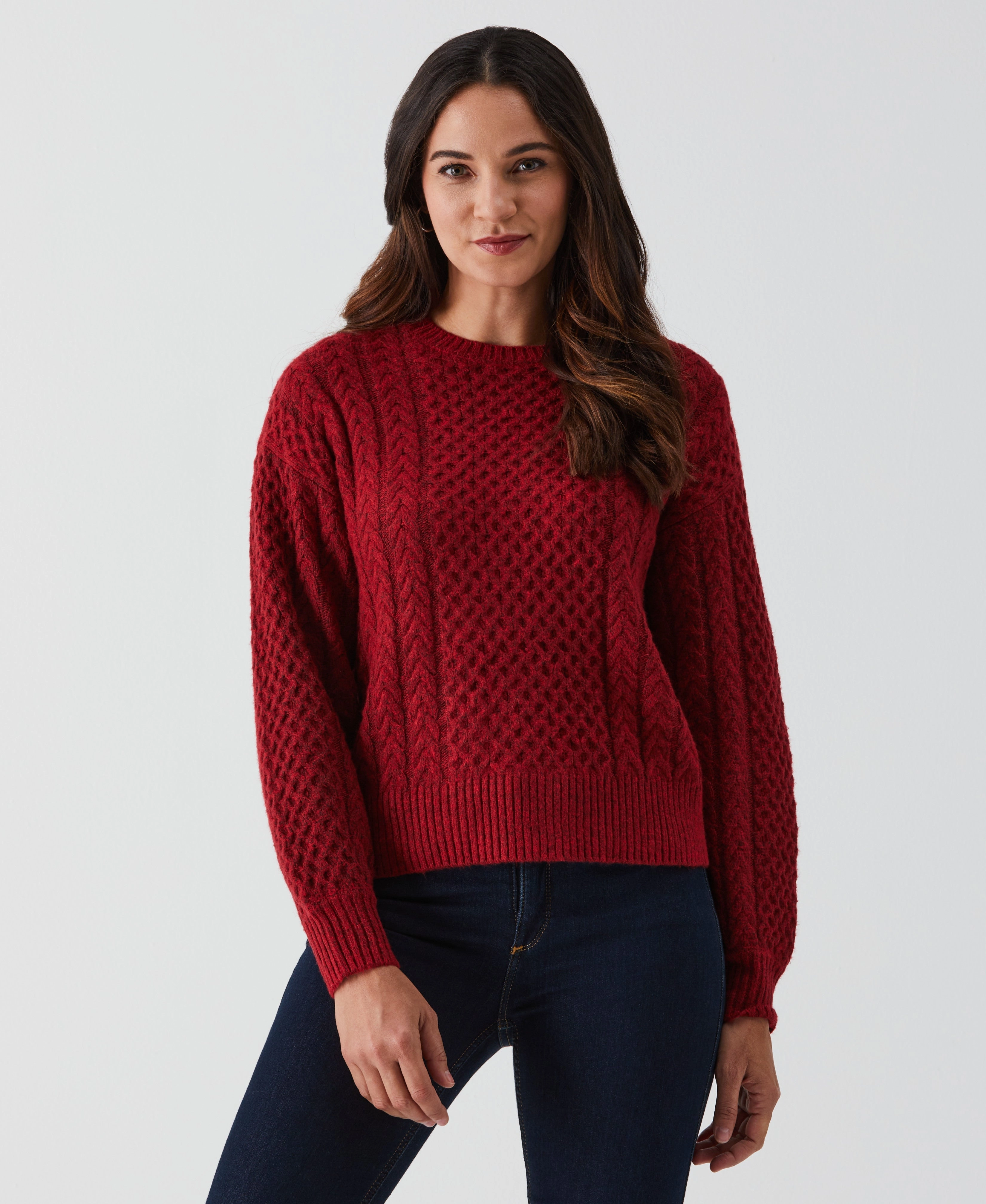 Relaxed Cable Knit Sweater Knitwear Comfort