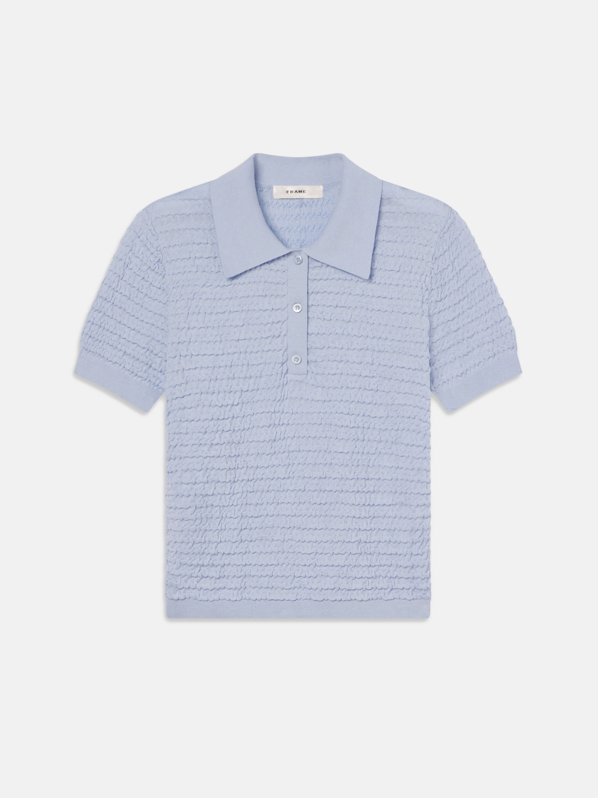 Comfy Design Flexible Waistband The Smocked Polo -- Light Chambray