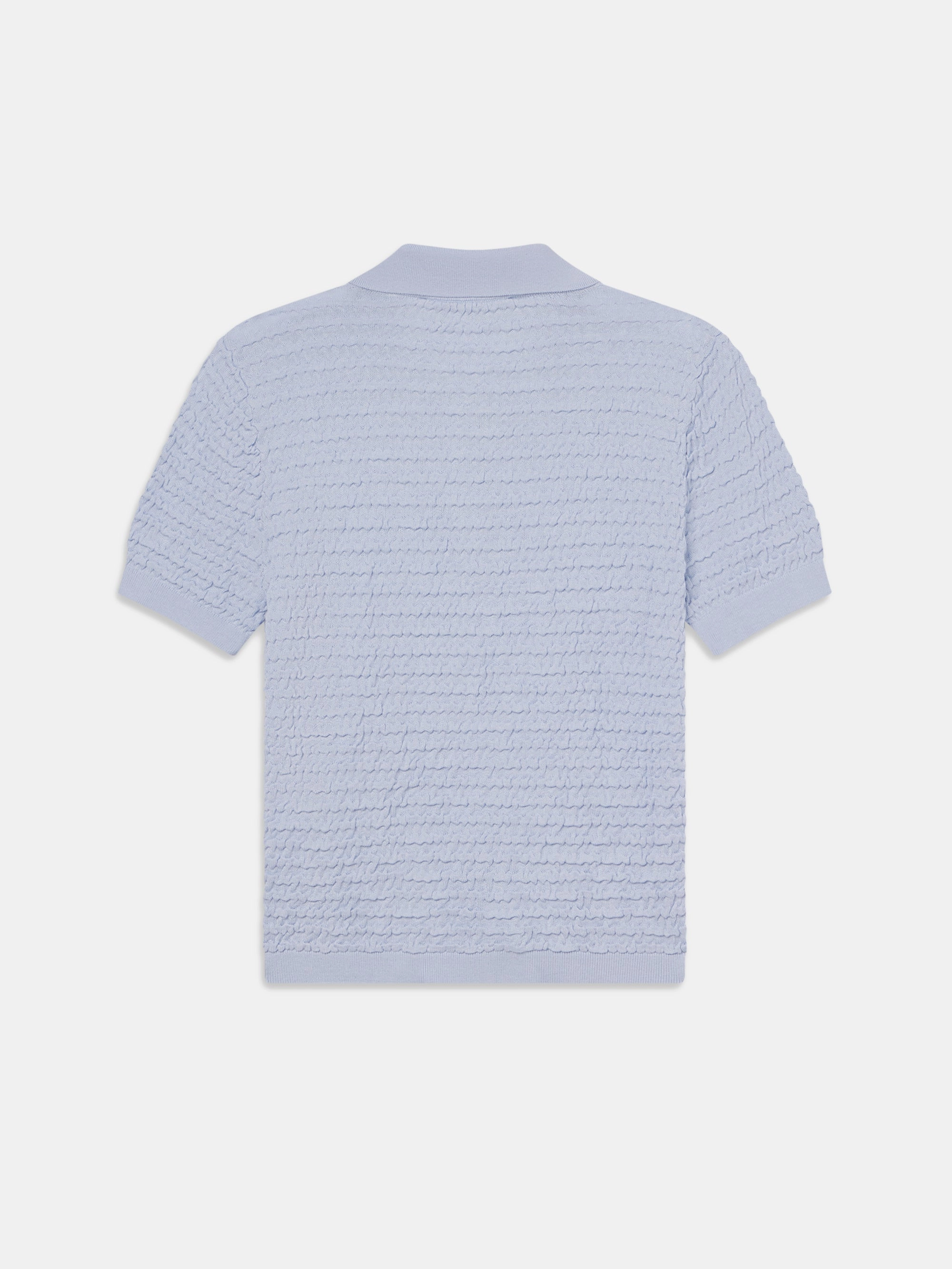 The Smocked Polo -- Light Chambray Anti Pilling Finish