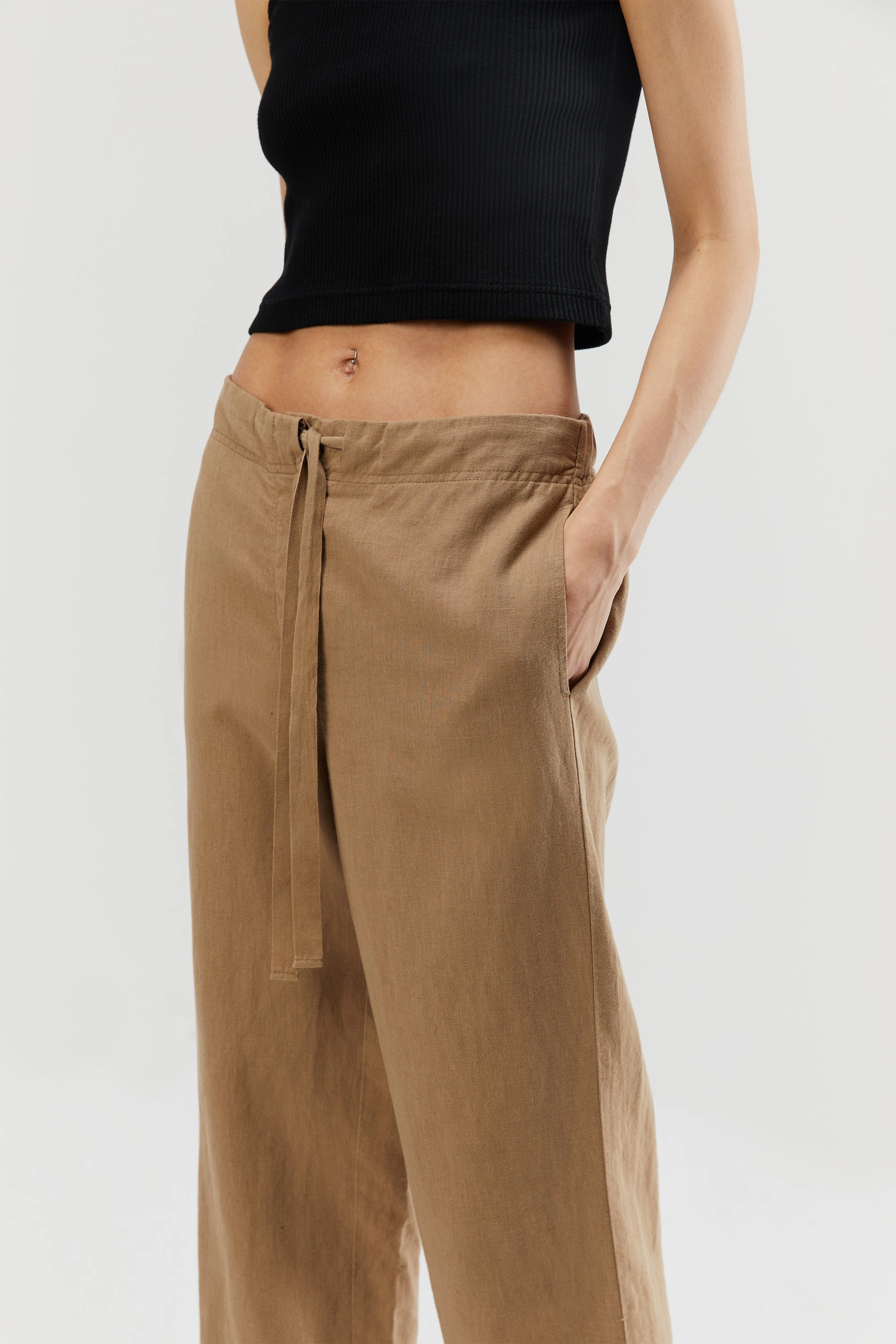 LINEN BLEND PANT Pocket Reinforcement