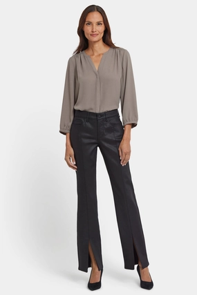 No Fuss Style Coated Marilyn Straight Jeans - Black Coated