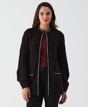 Snuggle Comfort Fashionable knitwear Rhinestone Trim Cardigan