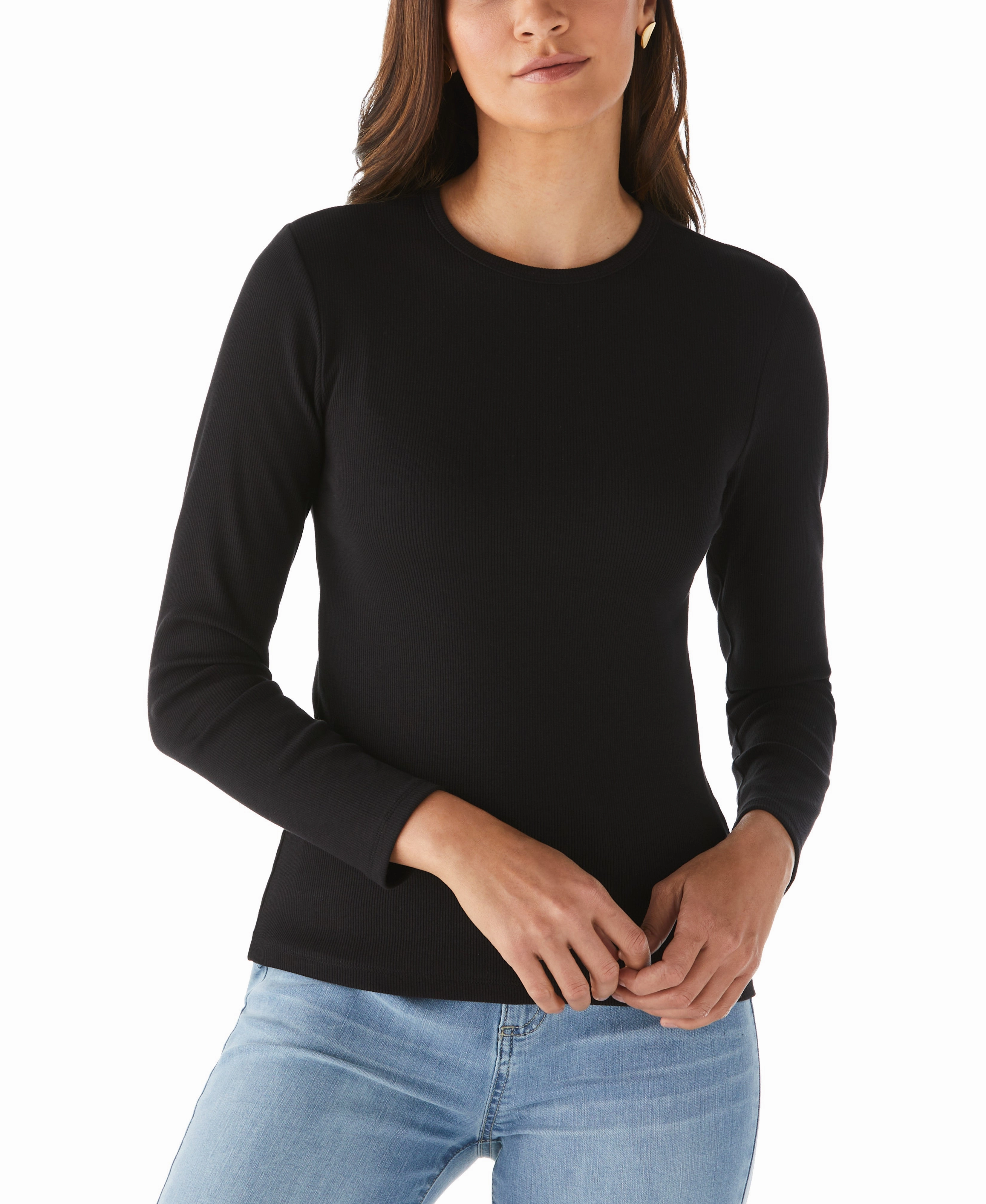Ribbed Crew Neck Tee Snug & Stylish