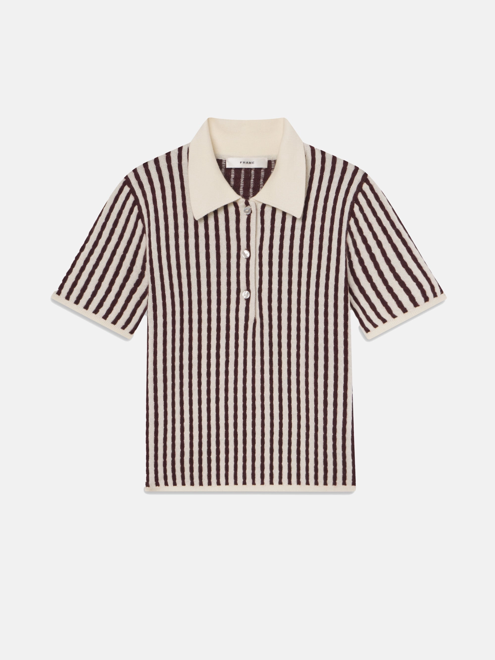 The Cable Polo -- Burgundy Multi Breathable Comfort Knit Comfort