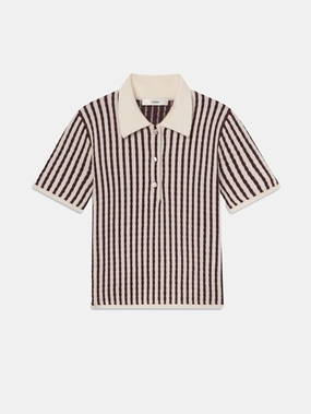 The Cable Polo -- Burgundy Multi Breathable Comfort Knit Comfort