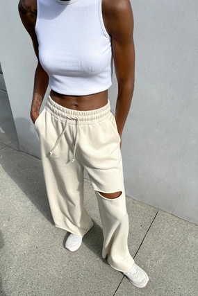 Cozy Touch RIPPED WIDE LEG PANT