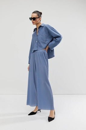 Comfortable fit Ultra Soft Inner Layer WIDE LEG PLEATED PANT