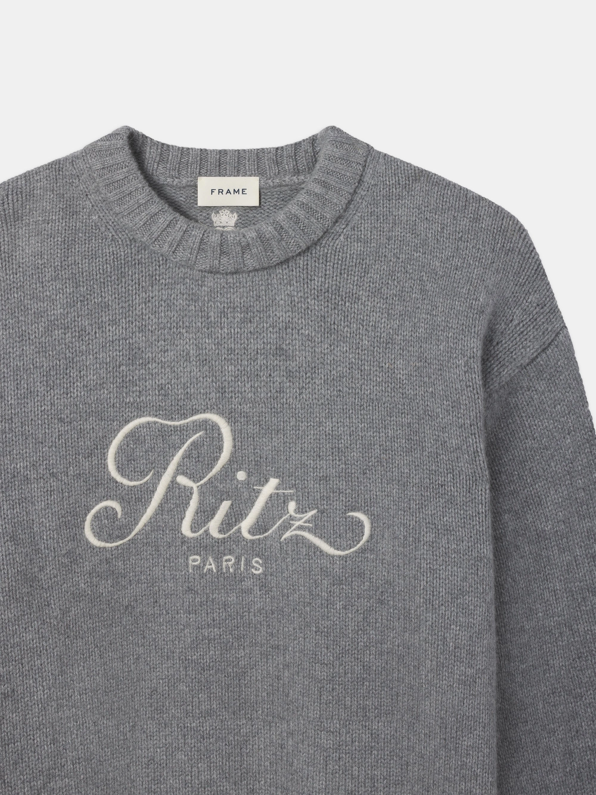 Urban Style Smart Look Ritz Unisex Cashmere Sweater -- Grey Melange