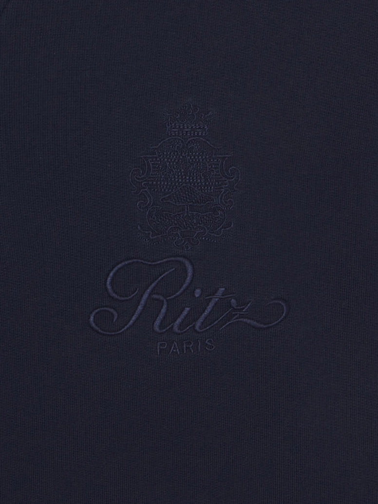 Ritz Unisex Tonal Logo Crewneck -- Dark Navy Effortless Fit