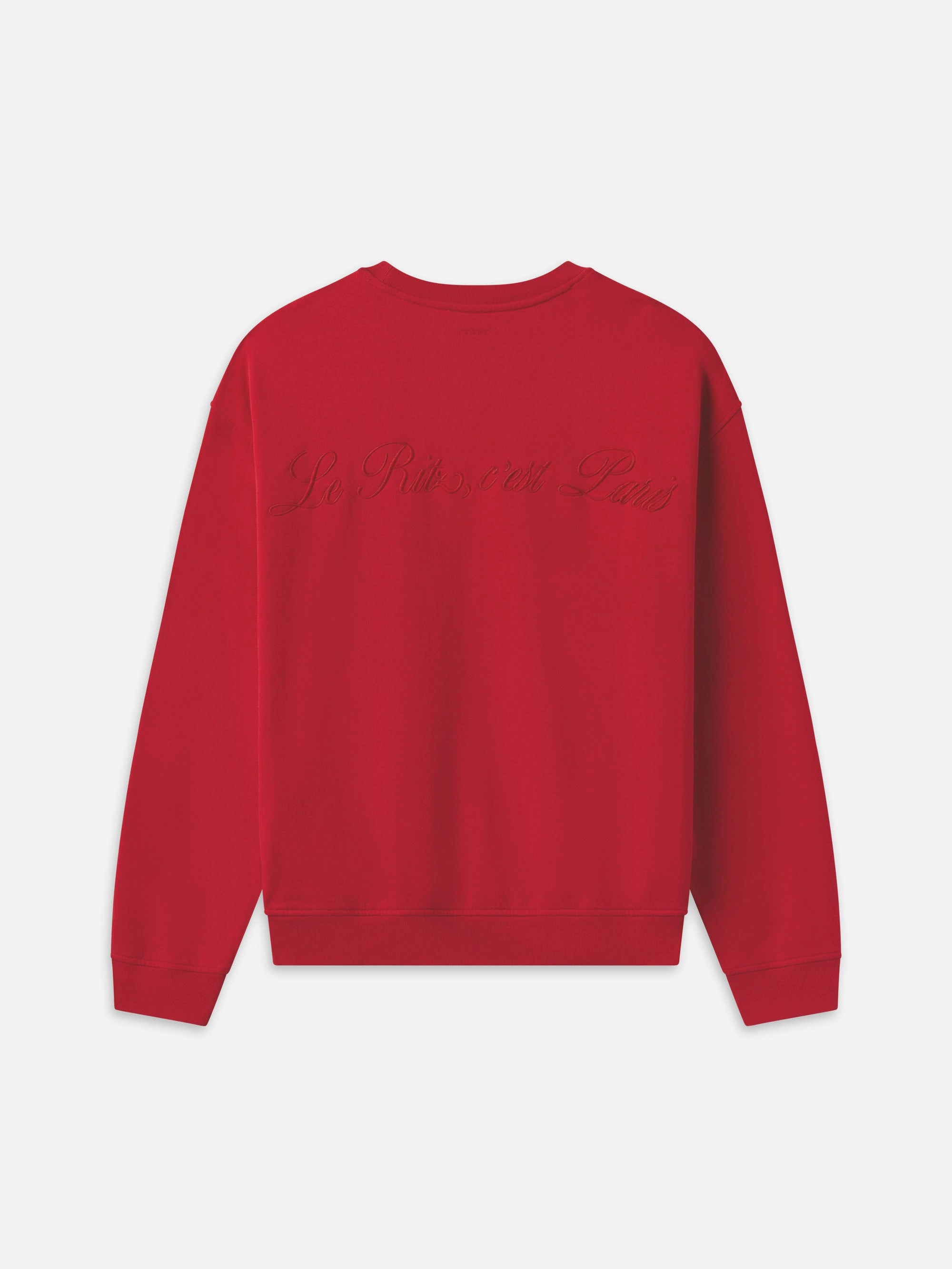 Ritz Unisex Tonal Logo Crewneck -- Red Microfiber Insulation