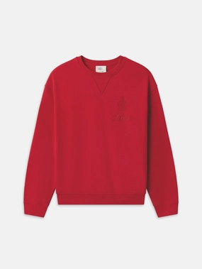Ritz Unisex Tonal Logo Crewneck -- Red Layered Design Cozy Vibes