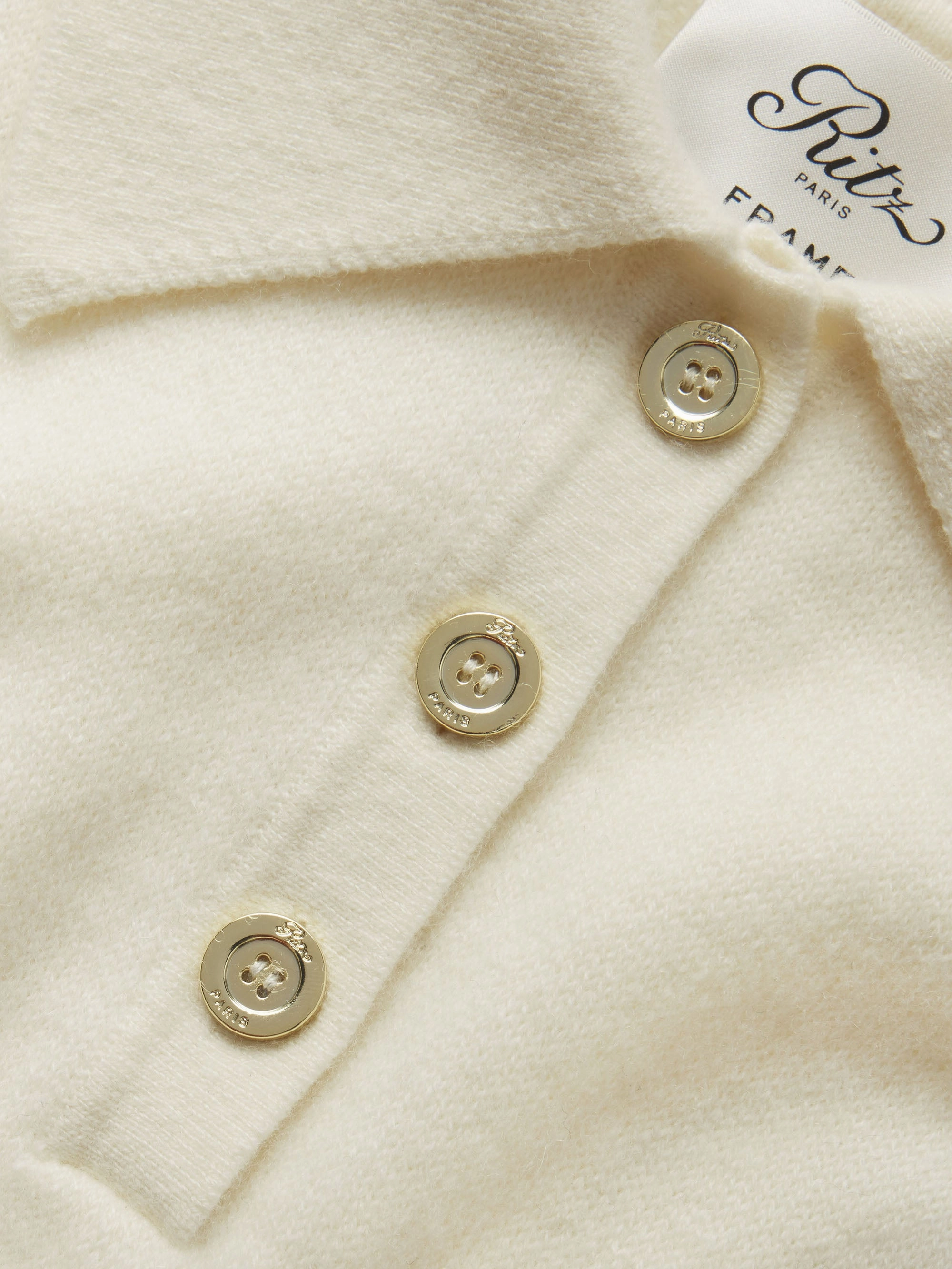 Comfy Material Versatile Outfit Ritz Women's Crest Cashmere Sweater -- Cream