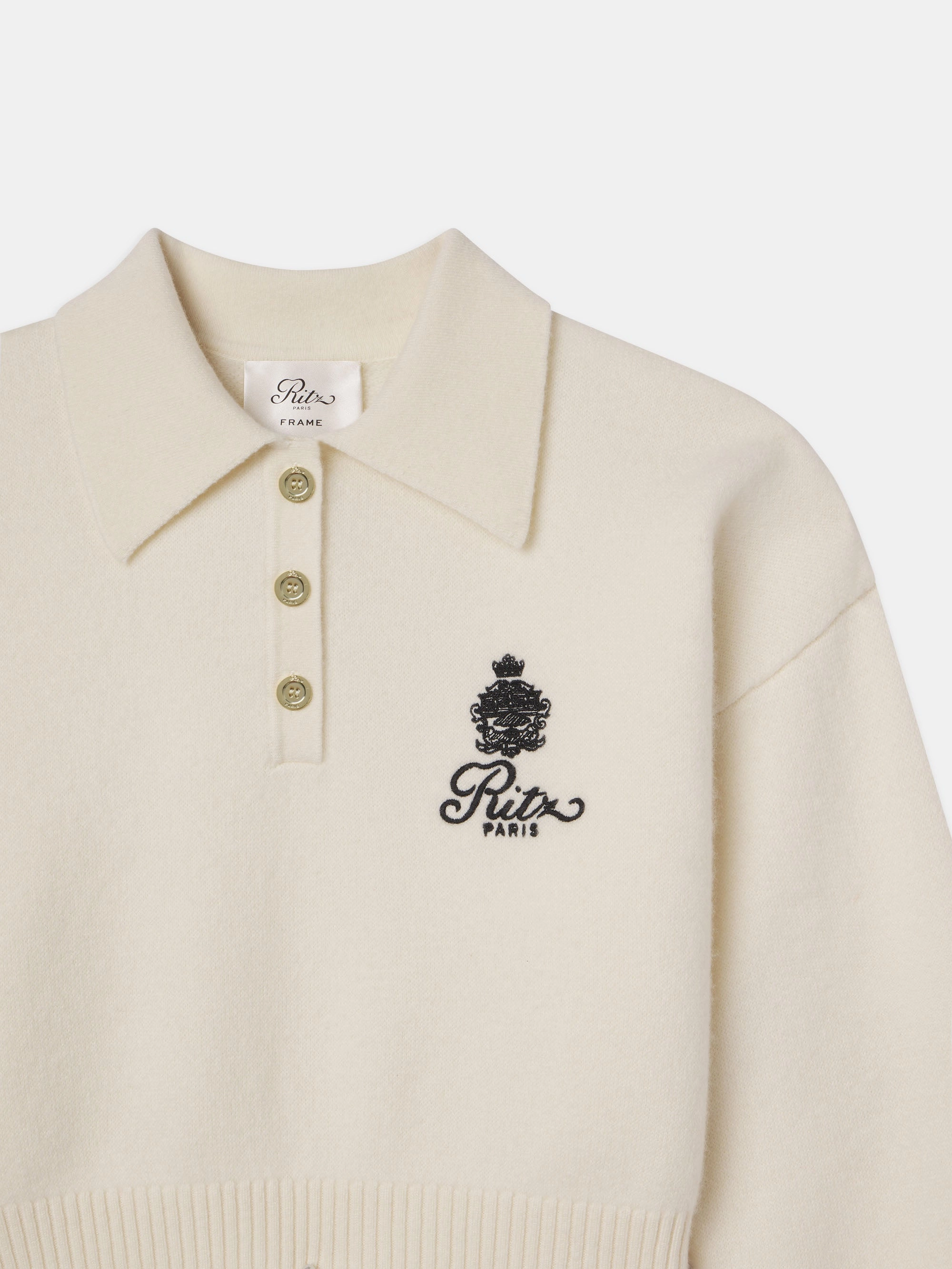 Active Wear Ritz Women's Crest Cashmere Sweater -- Cream