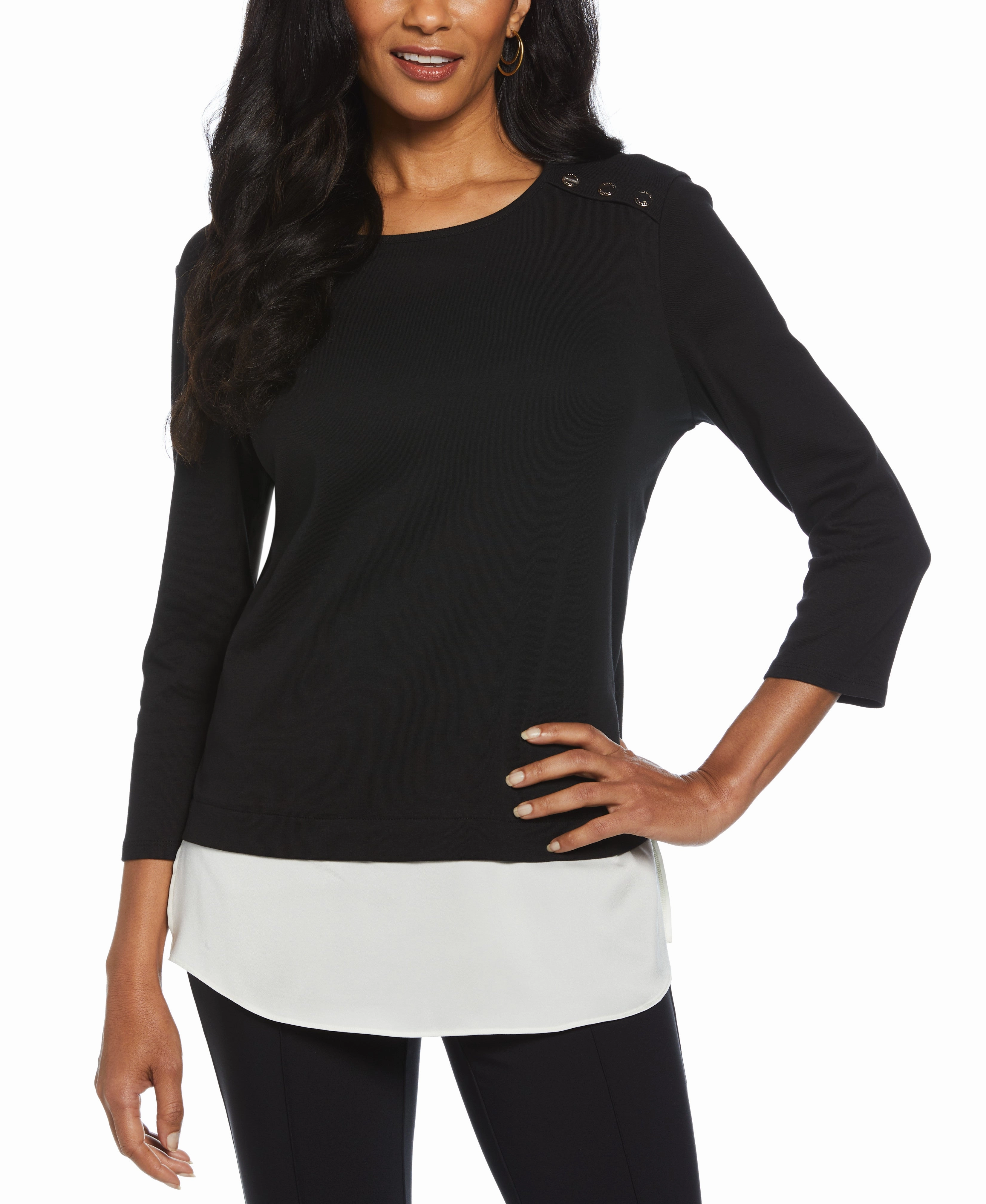 Simple Look Rivet Detail Layered Top