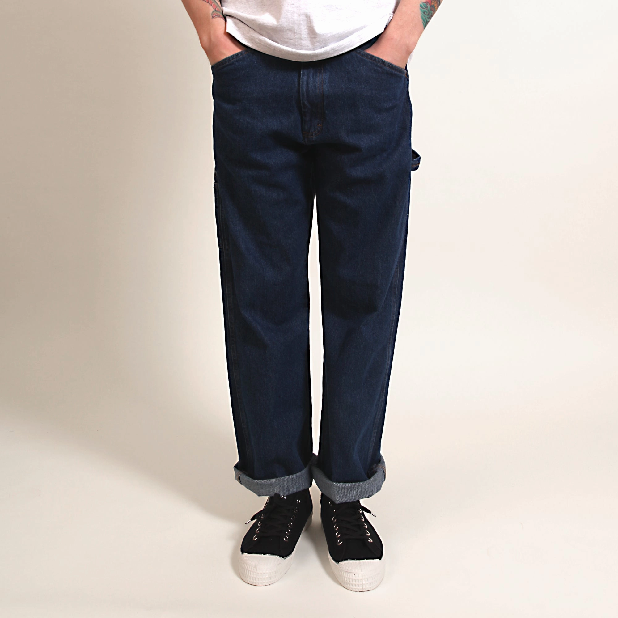 Non Binding Cuffs Round House 14oz Carpenter Jeans #1010 - Washed Indigo