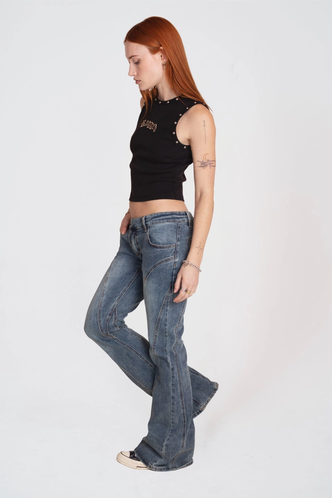 Student Outfit Work Ready Roxy Moto Flare Jeans