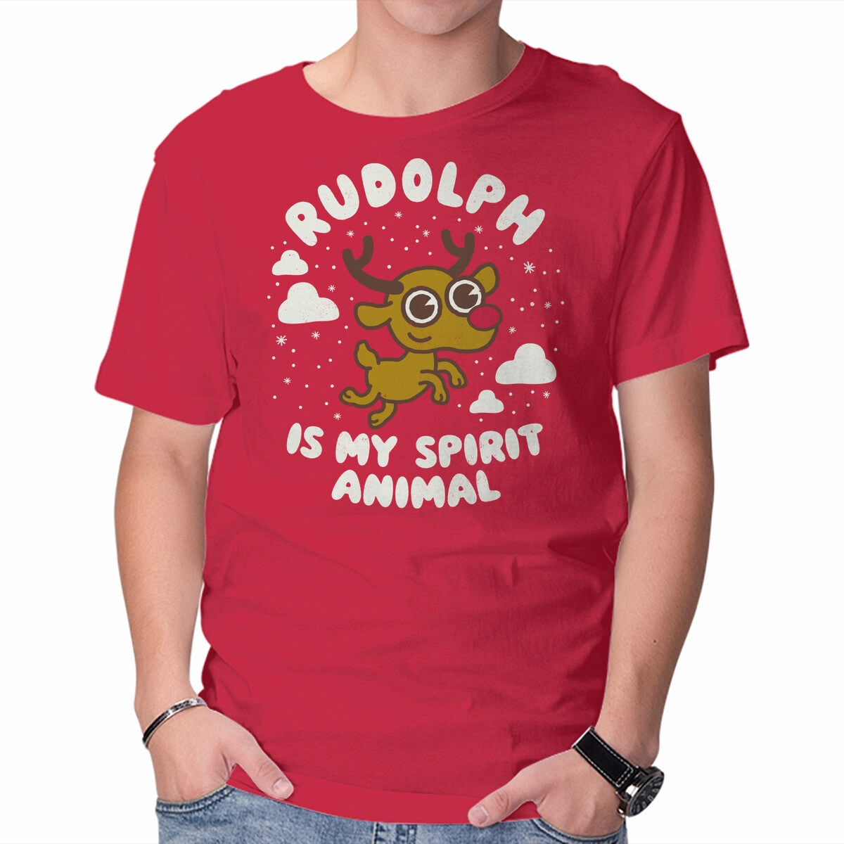 Rudolph Is My Spirit Animal Simple Yet Elegant Comfy Fit