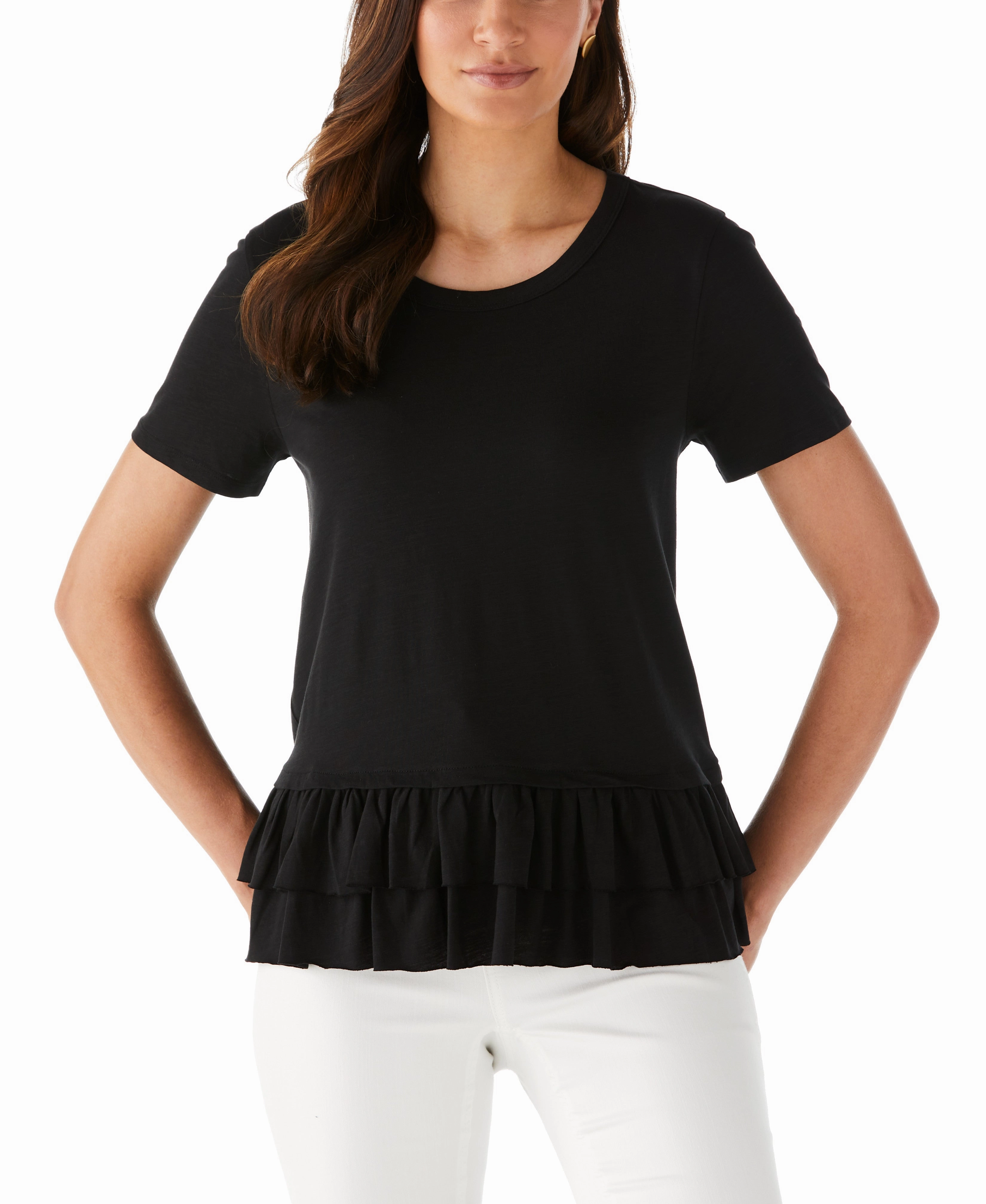 Ruffle Tee Stretchy Waist