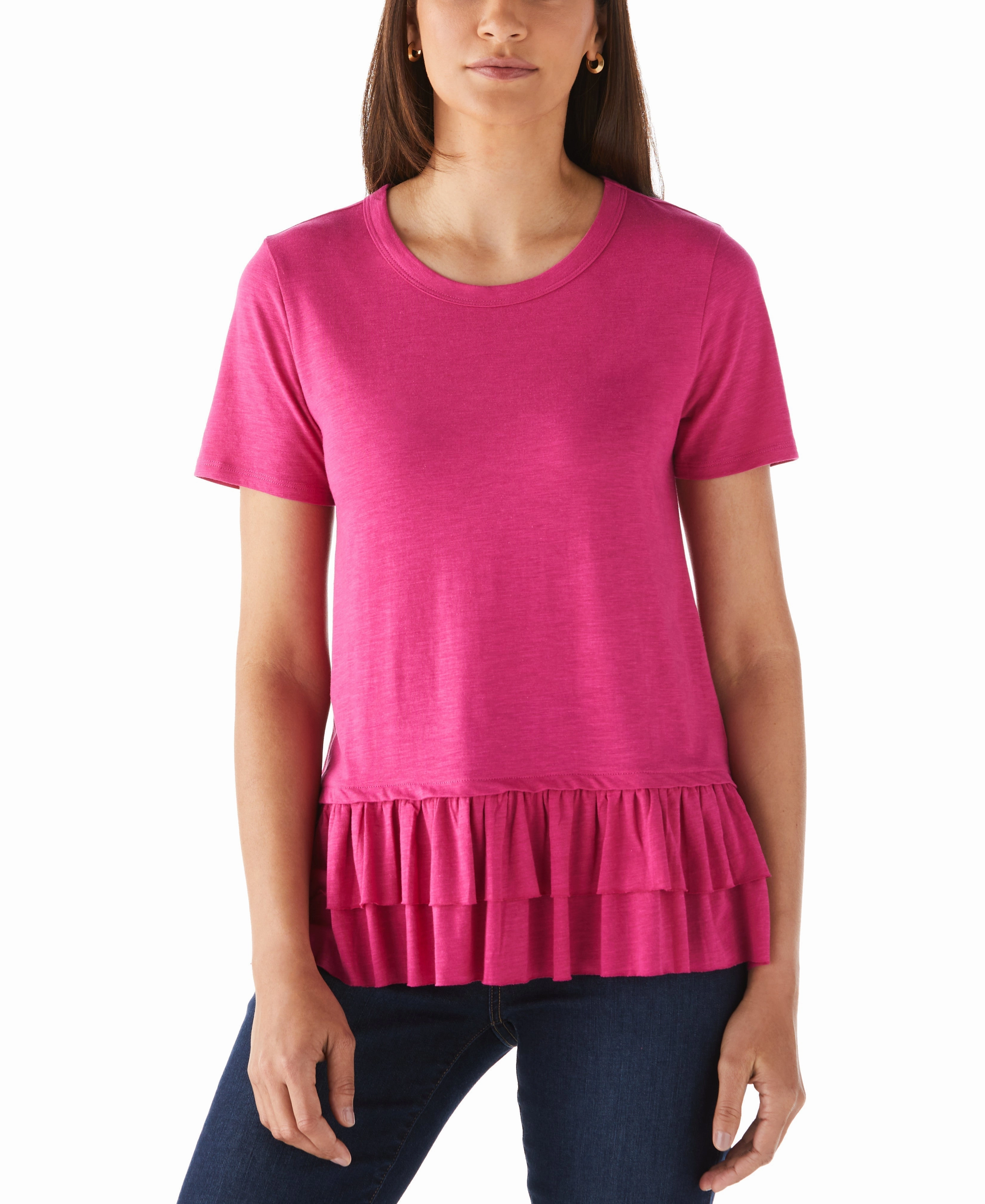 Ruffle Tee Lightweight Cable Pattern