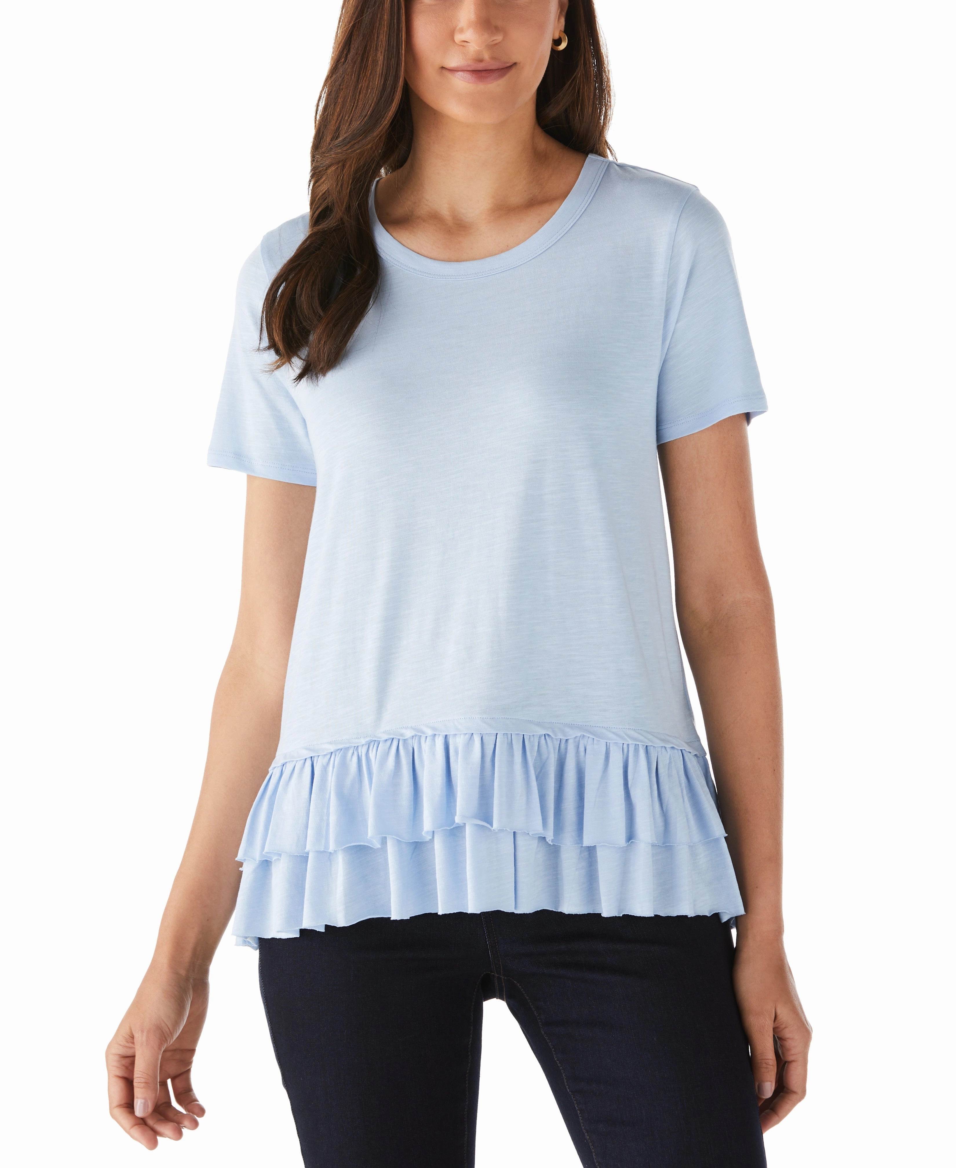 Ruffle Tee Roomy Comfort Relaxed Silhouette