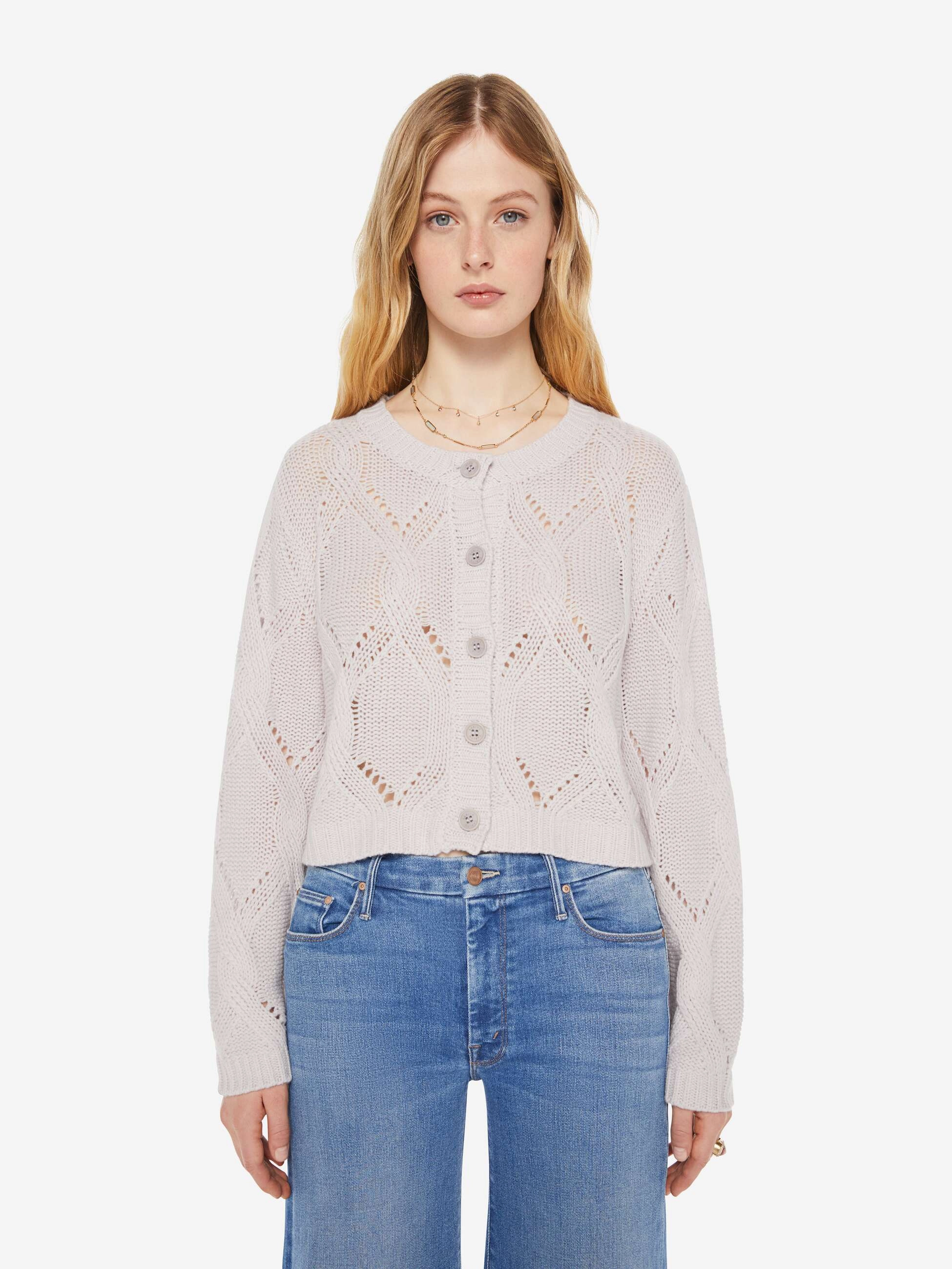SABLYN Emmanuel B Crewneck Cardigan - Skye Non Restrictive Silhouette Crisp Air Piece