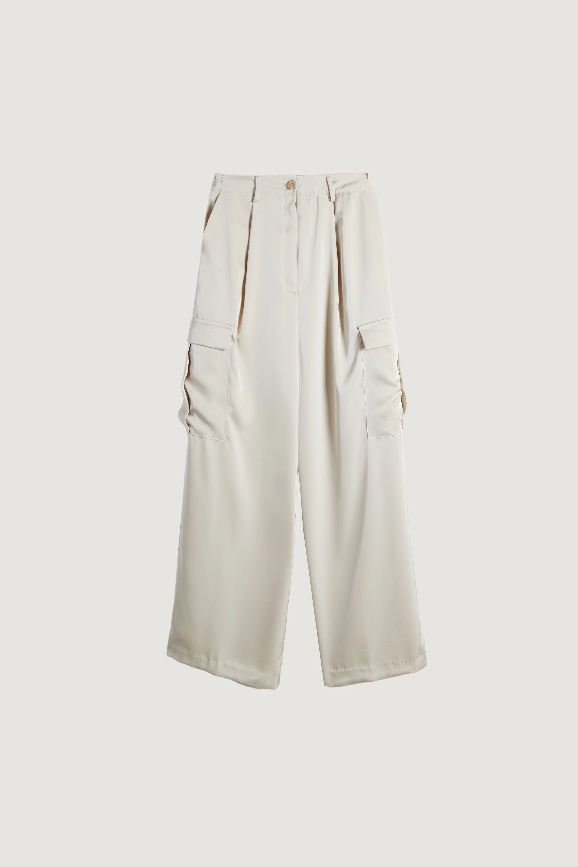 Stretchable Wear SATIN TROUSERS WITH CARGO POCKETS
