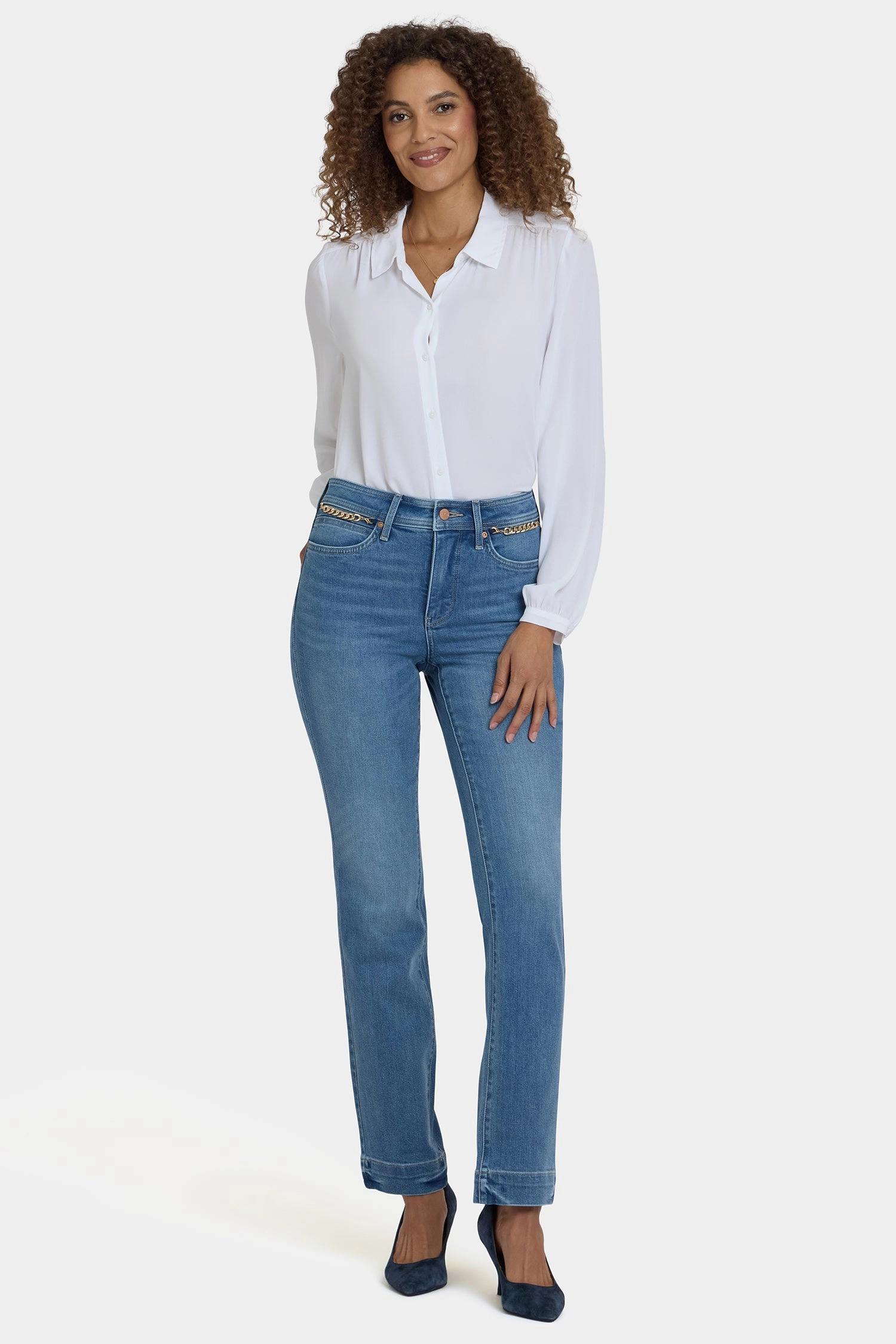 Marilyn Straight Jeans In Petite - Bastille Sea Essential Style