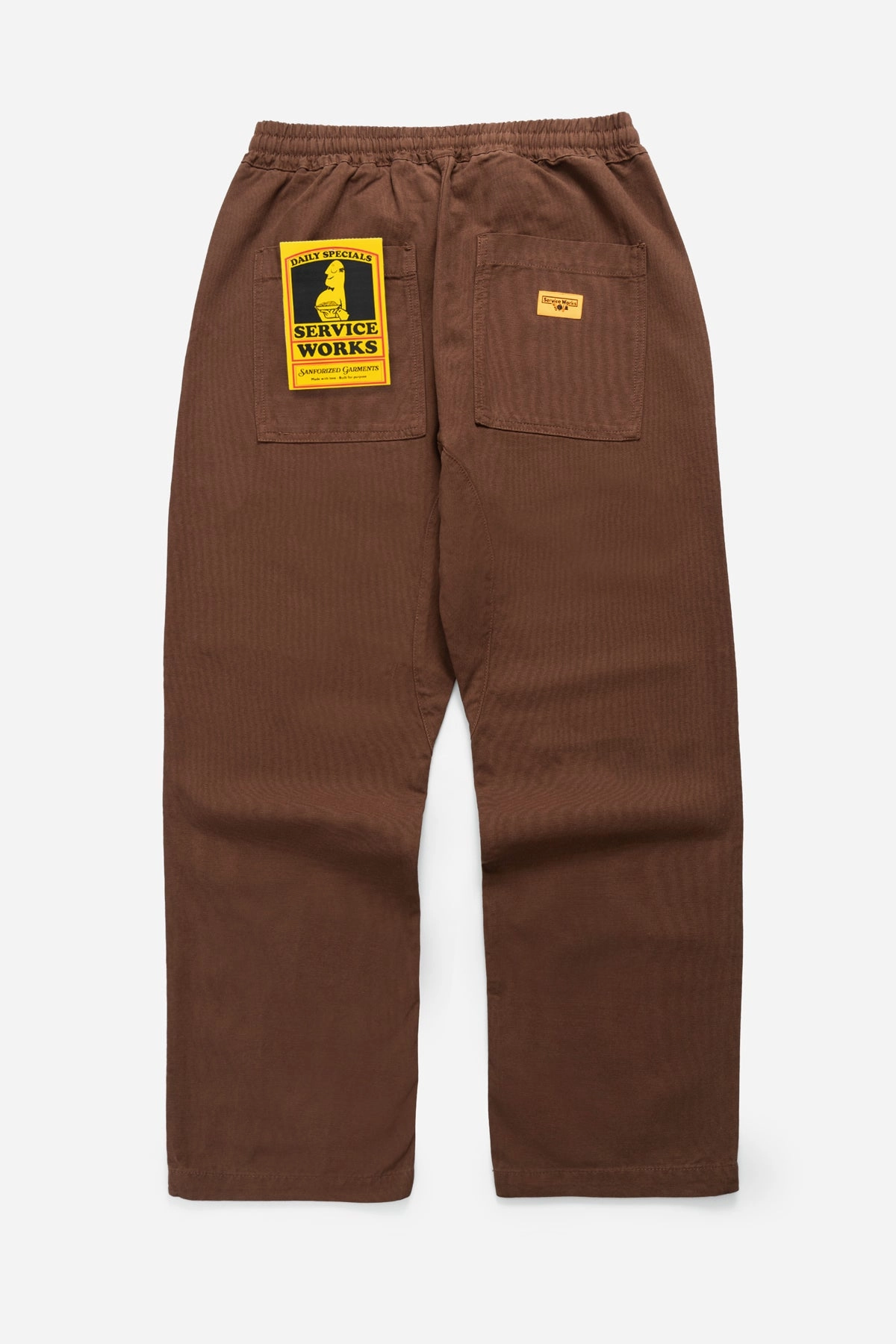 Service Works - Classic Chef Pants - Brown Breathable back panel Timeless Comfort Fit